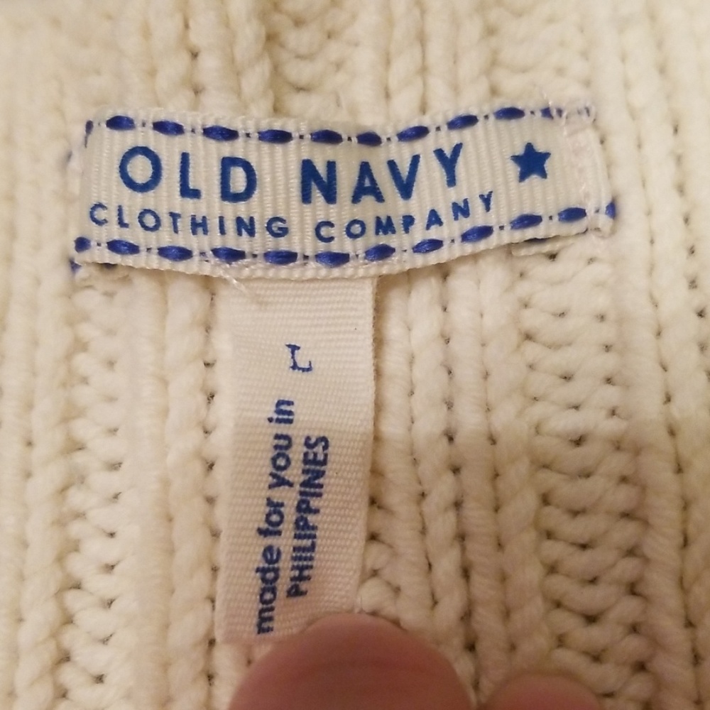 Old Navy Chunky Knit Sweater Large EUC Green Green - Picture 5 of 8